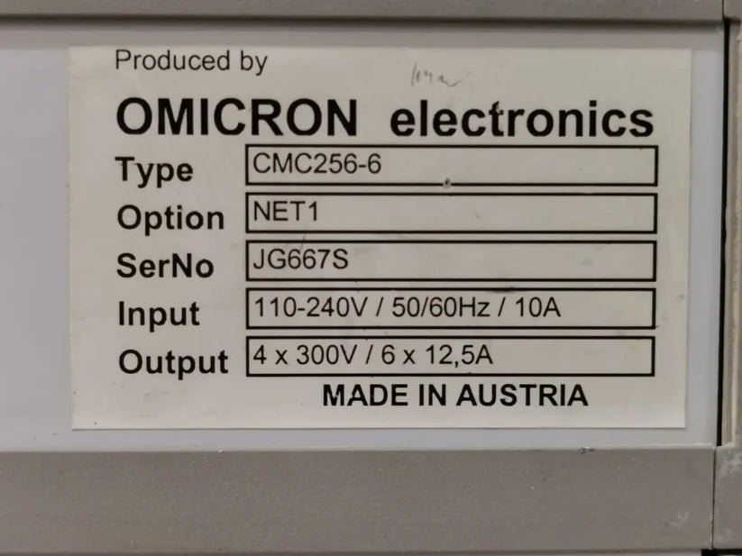 Omicron CMC256-6 Voltage Protective Relay Test Set