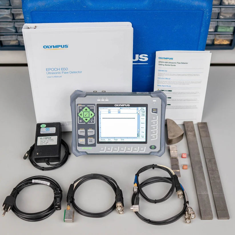 Olympus Panametrics Epoch 650 Ultrasonic Flaw Detector With Transducers Epoch650